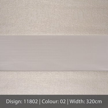 ზებრა ჟალუზის თეთრი ორფენიანი ქსოვილის ნიმუში
